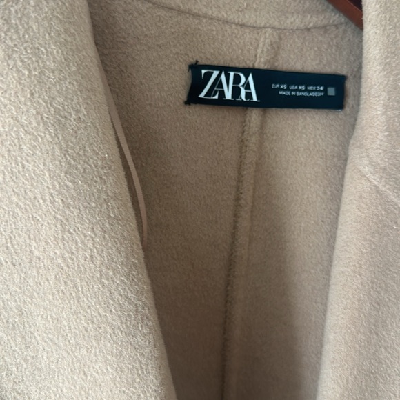 Zara Wool Beige Coat - Picture 4 of 5